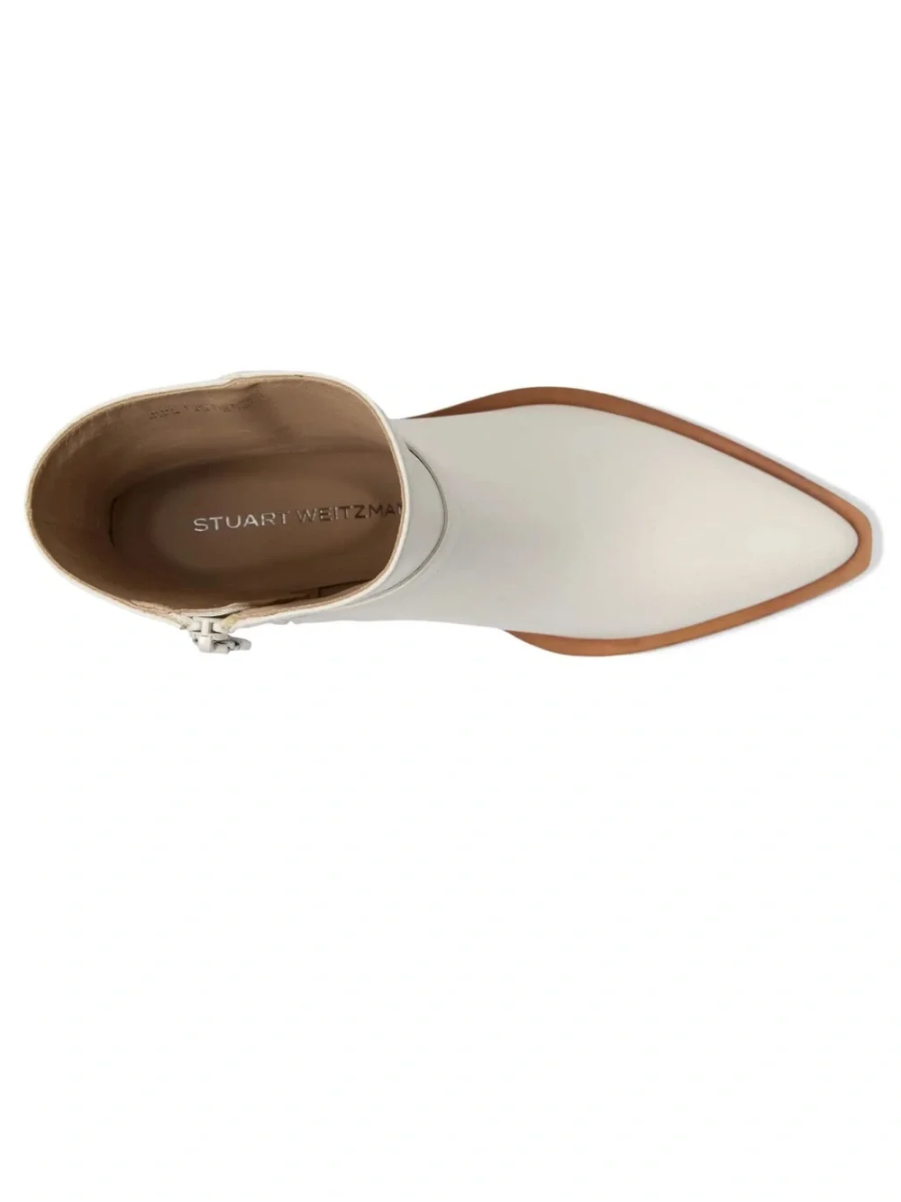 Stuart Weitzman White Maven Leather Western Booties